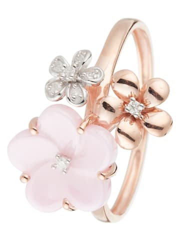 DIAMOND & CO Roségold-Ring "Floraisons" mit Diamanten