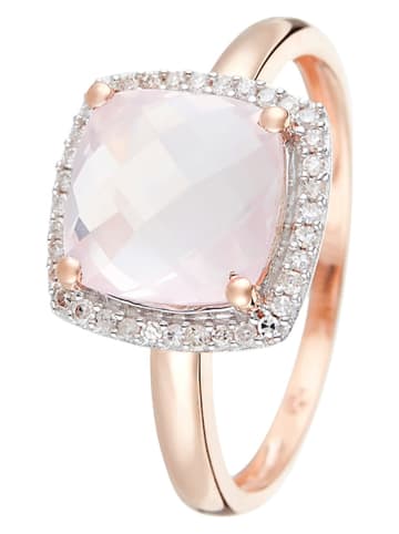 DIAMOND & CO Roségouden ring "Quartissime" met diamanten