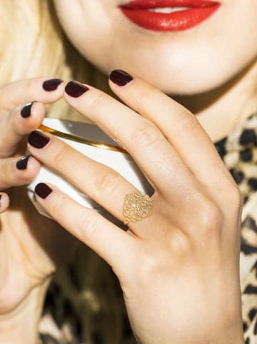 CARATELLI Gouden ring "Dentelle" met diamanten