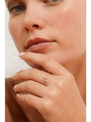 DIAMANTA Weißgold-Ring "Parallèle asymétrique" mit Diamanten