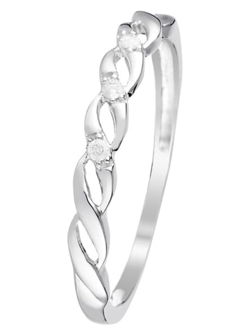 CARATELLI Witgouden ring "Beautiful twist" met diamanten