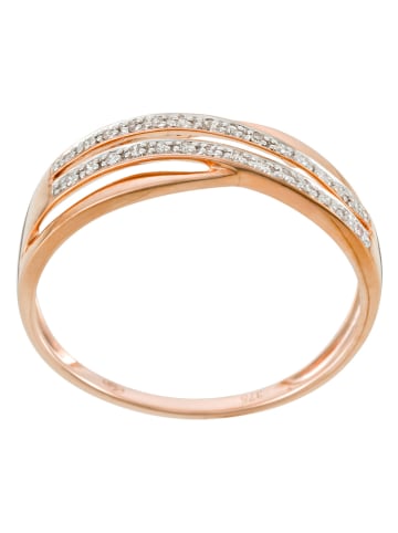 DIAMANTA Roségold-Ring "Curl" mit Diamanten