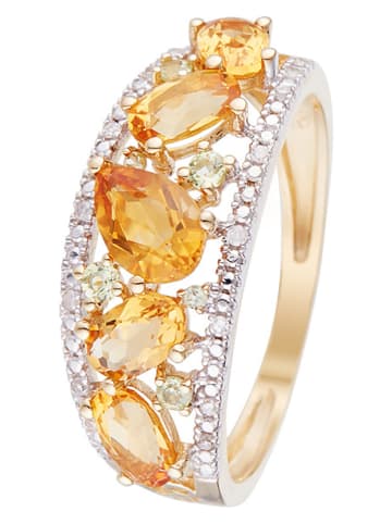 CARATELLI Gold-Ring "Olivines" mit Diamanten