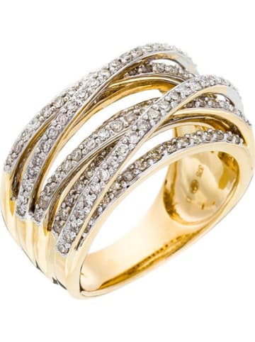 DIAMANTA Gouden ring "New entrelacs candides" met diamanten