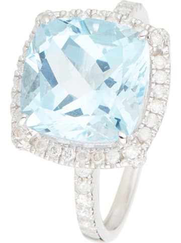 DIAMOND & CO Złoty pierścionek "Albury" z diamentami i topazem