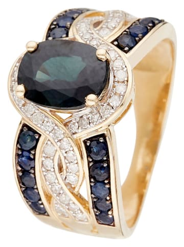 CARATELLI Gold-Ring "Dakan" mit Diamanten