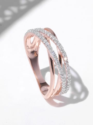CARATELLI Roségold-Ring "Sarah" mit Diamanten