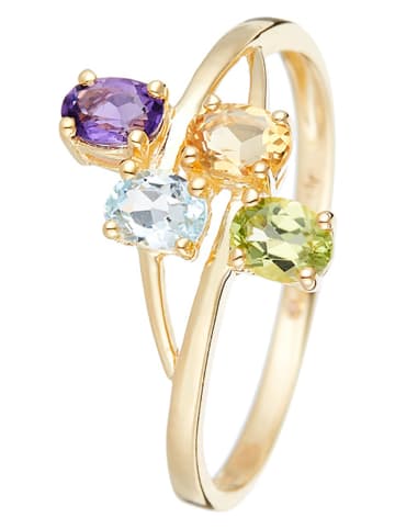 DIAMOND & CO Gouden ring "Bornéo" met edelstenen