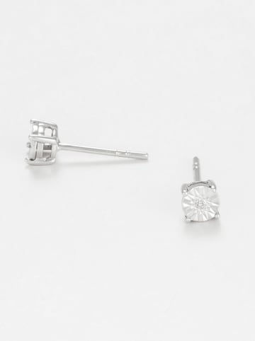 DIAMANTA Witgouden oorstekers "Puce grande illusion" met diamanten