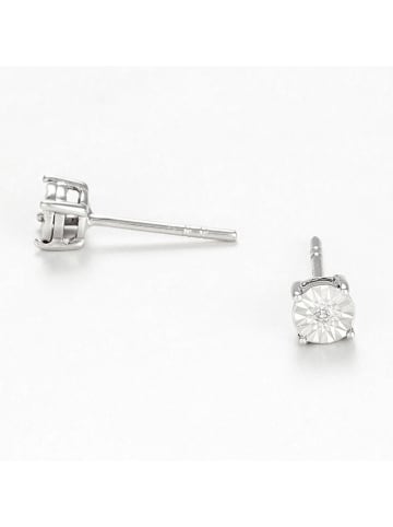 DIAMANTA Witgouden oorstekers "Puce grande illusion" met diamanten