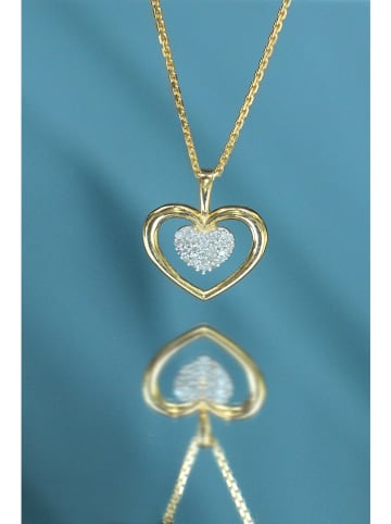 DIAMANTA Gouden hanger "Coeur tendresse" met diamanten