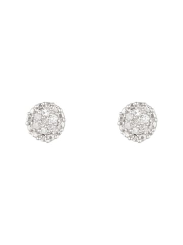 CARATELLI Witgouden oorstekers "Round stud" met diamanten