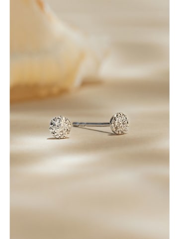 DIAMANTA Witgouden oorstekers "Round stud" met diamanten