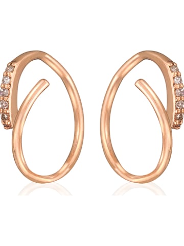 DIAMANTA Roségouden oorhangers "Joli tourbillon diamant" met diamanten