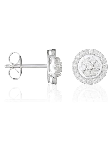 CARATELLI Weißgold-Ohrstecker "Canberra" mit Diamanten