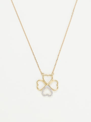 DIAMANTA Gouden ketting "Roselani" met diamanten - (L)42 cm