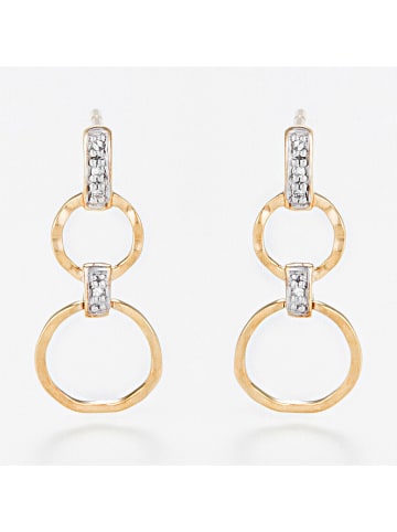 DIAMANTA Gouden oorstekers "Gold circles" met diamanten
