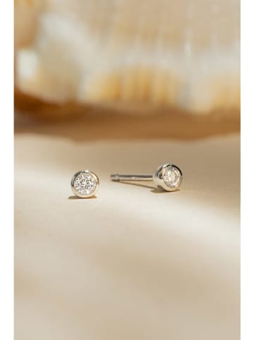 DIAMANTA Witgouden oorstekers "Puces" met diamanten