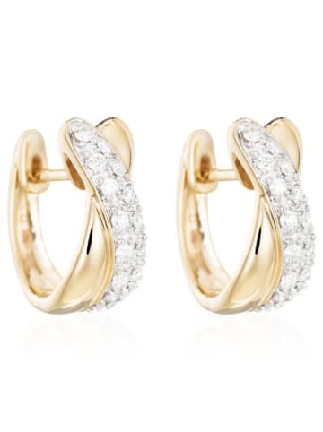 DIAMANTA Złote kolczyki-kreole "Démi croisés" z diamentami