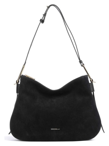 COCCINELLE Leder-Schultertasche in Schwarz - (B)36 x (H)24 x (T)10 cm