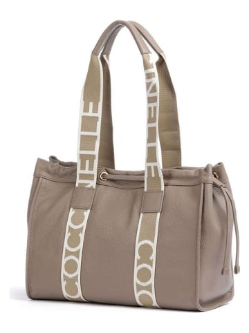 COCCINELLE Leder-Schultertasche in Beige - (B)35 x (H)25 x (T)15 cm