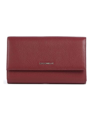 COCCINELLE Leder-Geldbörse in Bordeaux - (B)19 x (H)10 cm