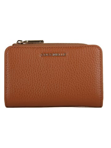 COCCINELLE Leder-Geldbörse in Hellbraun - (B)13 x (H)8 cm