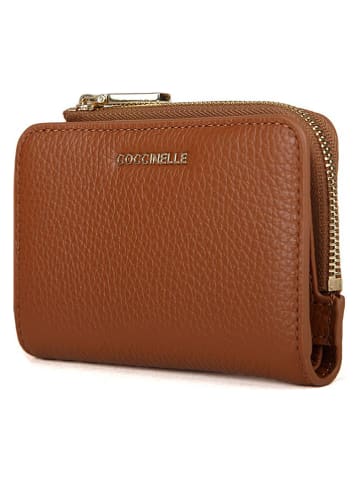 COCCINELLE Leder-Geldbörse in Hellbraun - (B)13 x (H)8 cm