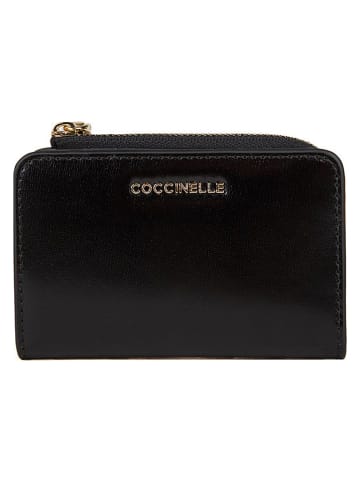 COCCINELLE Leder-Geldbörse in Schwarz - (B)12 x (H)8 cm