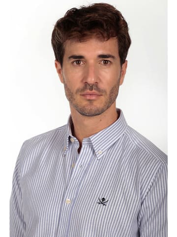 The Time of Bocha Hemd "Oxford" in Hellblau/ Weiß