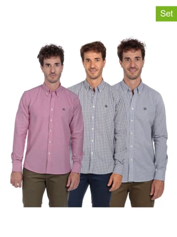 The Time of Bocha 3-delige set: blouses blauw/grijs/roze