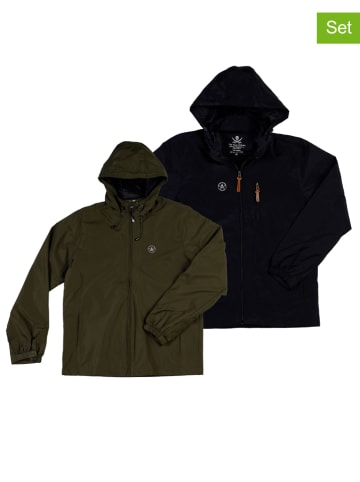 The Time of Bocha 2er-Set: Übergangsjacken in Dunkelgrün/ Dunkelblau