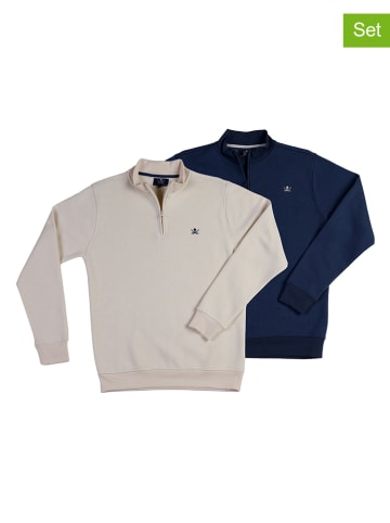 The Time of Bocha 2-delige set: sweatshirts donkerblauw/wit