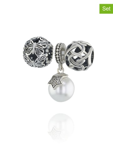 CHARM'S 3-delige set: zilveren beads en hanger