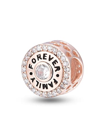 CHARM'S Rosévergulde bead met edelstenen