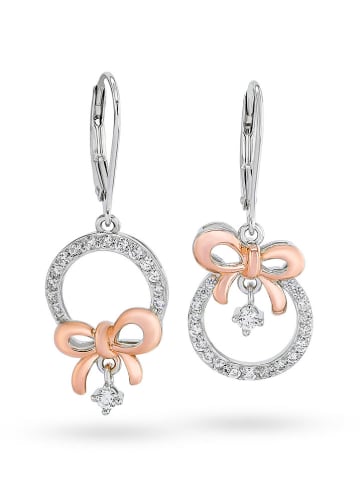 CHARM'S Rosévergulde oorringen met edelstenen