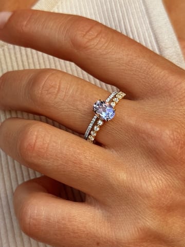 Les Petites Précieuses Vergulde ring met edelstenen