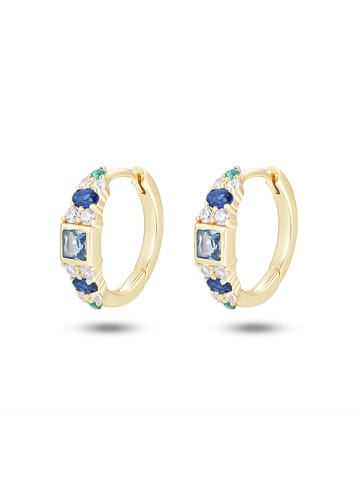 Les Petites Précieuses Vergulde creolen met edelstenen