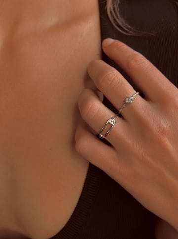 Les Petites Précieuses Zilveren ring met diamant