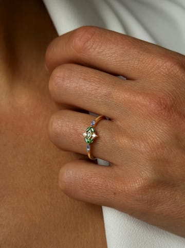 Les Petites Précieuses Vergold. Ring mit Edelsteinen