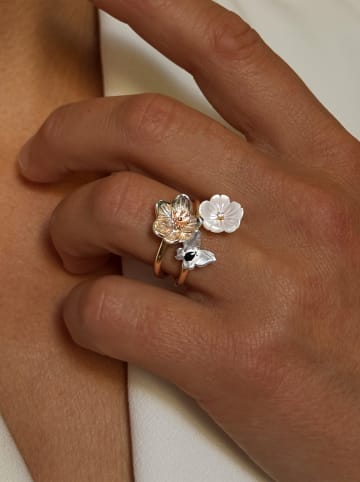 Les Petites Précieuses Vergulde ring met edelstenen