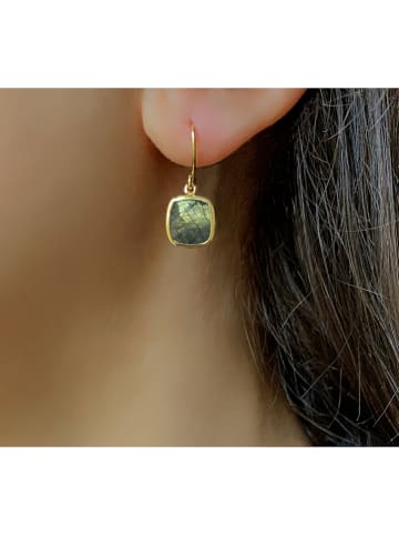 Les Petites Précieuses Vergulde oorhangers met edelstenen