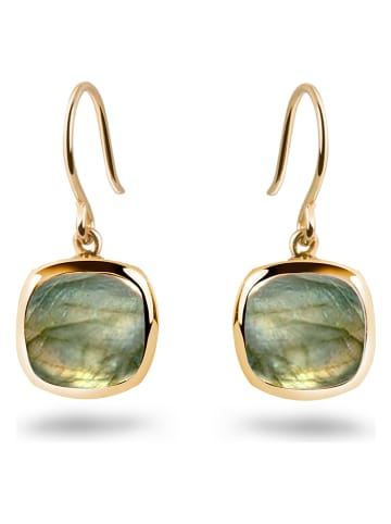 Les Petites Précieuses Pozłacane kolczyki z labradorytem