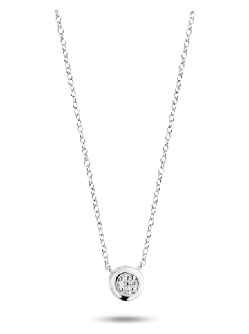 Les Petites Précieuses Srebrny naszyjnik z zawieszką z diamentem - dł. 39 cm