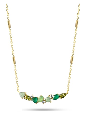 Les Petites Précieuses Vergulde ketting met edelstenen - (L)16 cm