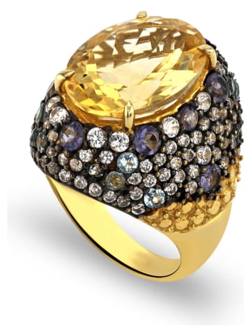 Les Petites Précieuses Vergold. Ring mit Edelsteinen