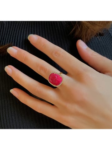 Les Petites Précieuses Vergulde ring met edelstenen