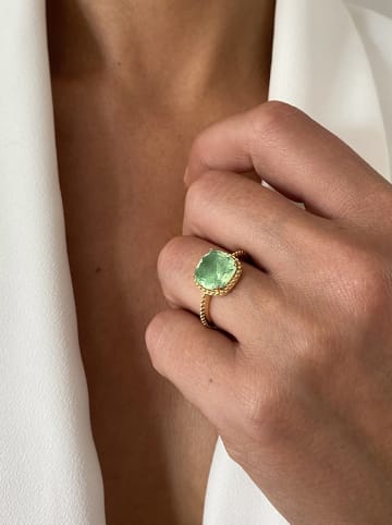 Les Petites Précieuses Vergulde ring met edelsteen