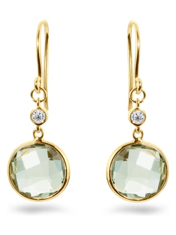 Les Petites Précieuses Vergulde oorhangers met edelstenen