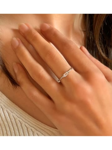 Les Petites Précieuses Srebrny pierścionek z kamieniami szlachetnymi